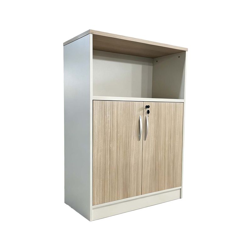 Нисък офис шкаф професионален Greco в дъбово-бежов нюанс 80x40x120см