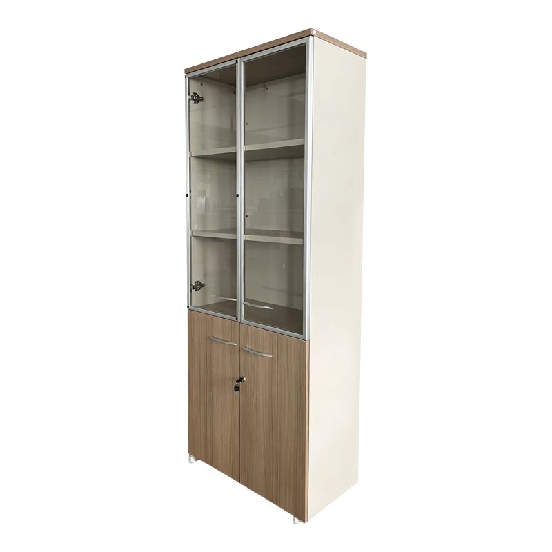Офис гардероб със стъклени врати Lictra в дъбово-бежов нюанс 80x40x200