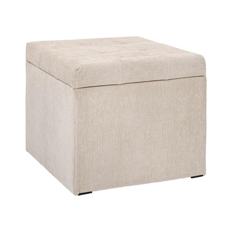 Табуретка с място за съхранение Comfy кремов цвят 50X50X46 см