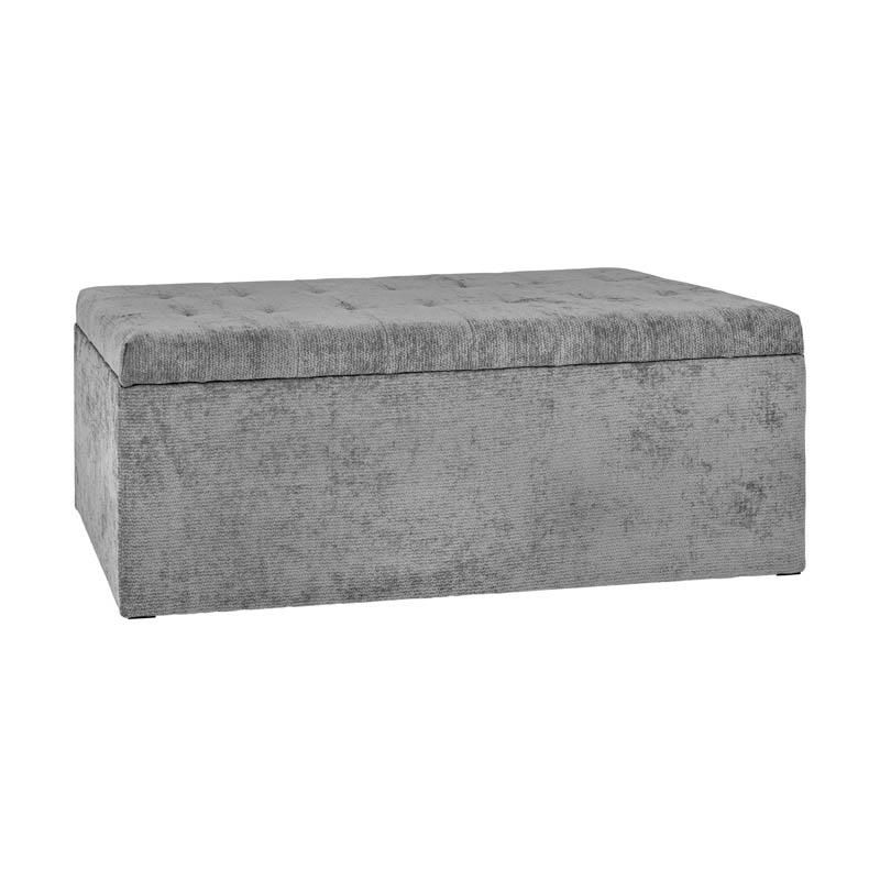 Табуретка с място за съхранение Comfy сив цвят 130X50X46 см