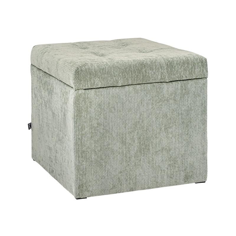 Табуретка с място за съхранение Comfy цвят мента 50X50X46 см
