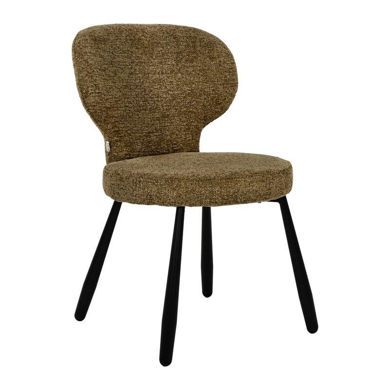 Трапезен стол Althea с метални крака жълто-черен цвят 51X61X82 см