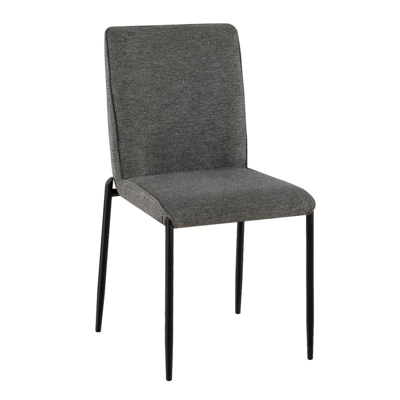 Трапезен стол Breto HM18468.01 сив плат - метални крака в черно 58X46X