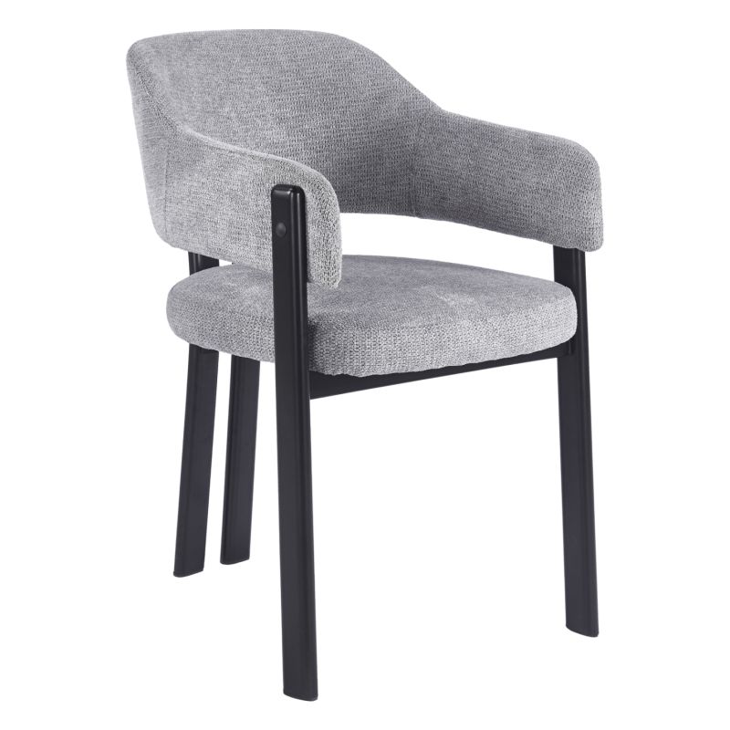 Трапезен стол Direno HM18477.11 сив плат - метални крака в черно 57X58