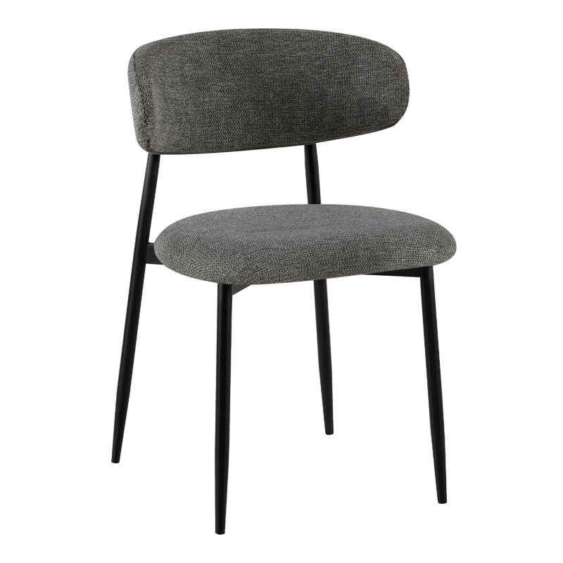 Трапезен стол Kimo HM18459.01 сив плат - метални крака в черно 47X48X7