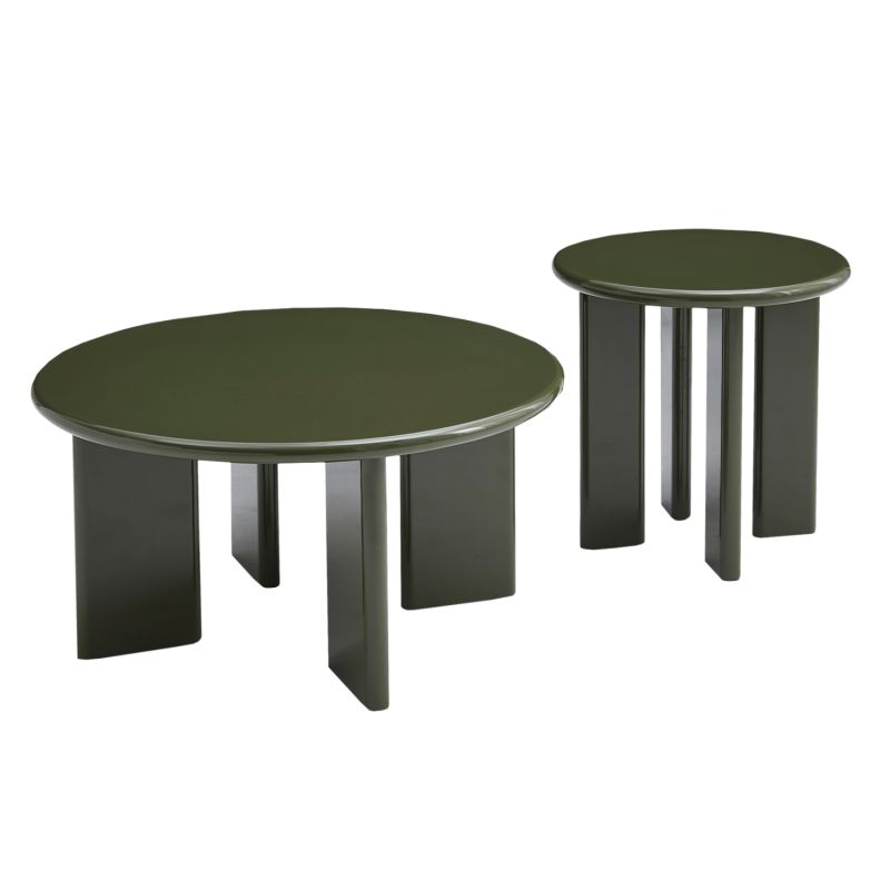 Комплект 2 холни маси Flix HM18452.07 Mdf в гланцов маслинено зелен цв