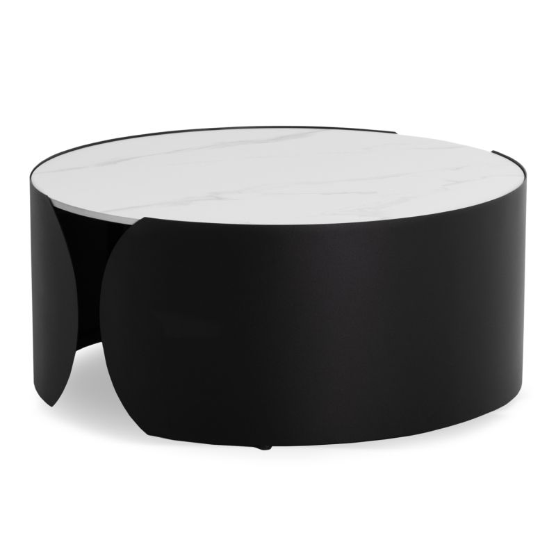 Кръгла холна маса серия Obsession SM18089.02 керамичен плот - черни ме