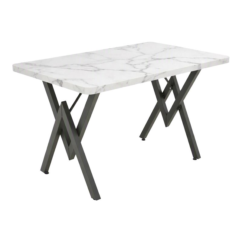 Маса Vertex бял мрамор с черен метал 110x70x72см