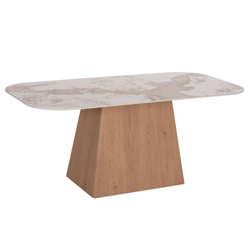 Трапезарна маса Nordu HM18414 Mdf основа - керамичен плот в цвят бял/к