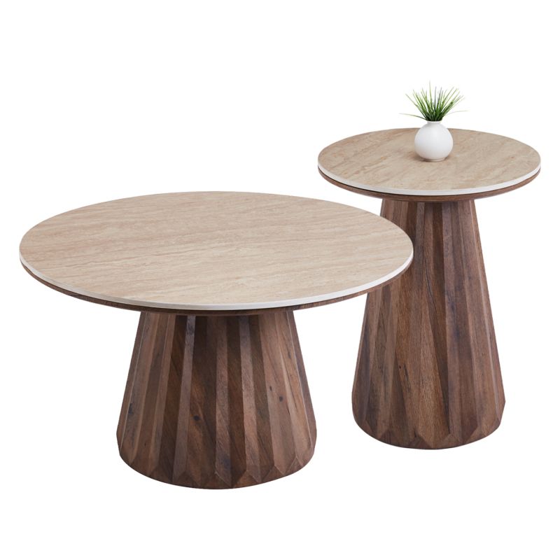 Холни маси 2 бр. Walden HM12108 керамични плотове - Mdf основи φ80+φ46
