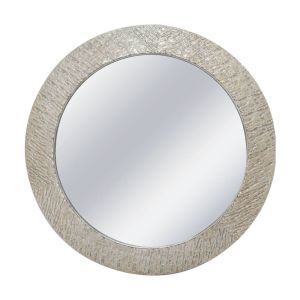 КРЪГЛО МЕТАЛНО СТЕННО ОГЛЕДАЛО АНТИЧНО СРЕБРО - Φ80x6cm