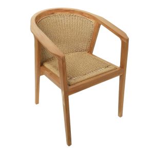 СТОЛ GRANNY ТИКОВО ДЪРВО И СИНТЕТИЧНО ВЪЖЕ В ЕСТЕСТВЕН ЦВЯТ 60X60X82СМ