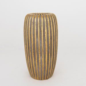 ВАЗА, КЕРАМИКА, КАФЯВО И ЗЛАТНО, 16x16x29,5 см
