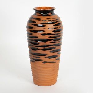 ВАЗА, КЕРАМИКА, ТЕРАКОТА И ЧЕРНО, 13,5x13,5x28,8 см