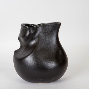 ВАЗА, КЕРАМИКА, ЧЕРНА, 20,5x20,5x22см