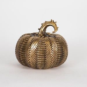 ДЕКО ТИКВА, ЗЛАТНО-ЧЕРНА,16.5x 16.5x15cm