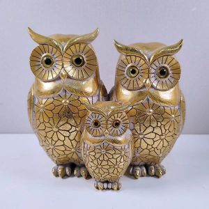 ДЕКОРАТИВНИ СОВИ, ЗЛАТНО, 16x8.3x15см