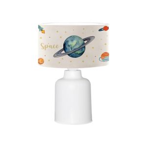 Детска настолна лампа Сатурн многоцветна-бяла D24x32см