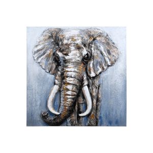 КАРТИНА ELEPHANT БЕЖОВ-СИН-СИВ ЦВЯТ 80X3X80CM