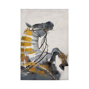 КАРТИНА HORSE ЧЕРНО-БЕЖОВО-СИВ ЦВЯТ 120X3X80CM