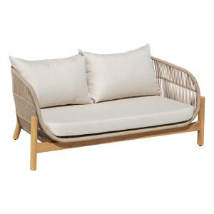 ГРАДИНСКИ ДВУМЕСТЕН ​​ДИВАН SANJI HM6220 АКАЦИЯ МАСИВ-АЛУМИНИЙ 163x77x70Hcm.