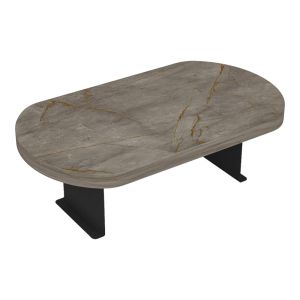 Помощна маса Linea с мраморно покритие антрацит с черни метални крака 20x35x10cm