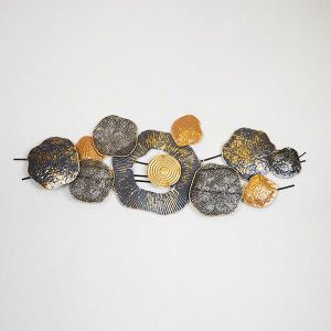 ДЕКОР ЗА СТЕНА, СИН И ЗЛАТЕН, КОМПЛЕКТ 2БР, 109x40x2cm