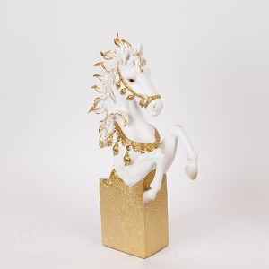 ДЕКОРАТИВЕН КОН, БЯЛО И ЗЛАТНО, 22x10x40cm