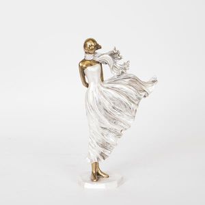 ДЕКОРАТИВНА СКУЛПТУРА, ЖЕНСКА И GOLSILVERD, 15,5x7x25cm