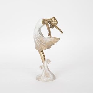 ДЕКОРАТИВНА ФИГУРА, БАЛЕРИНА, БЯЛА, 18x10x23.5cm