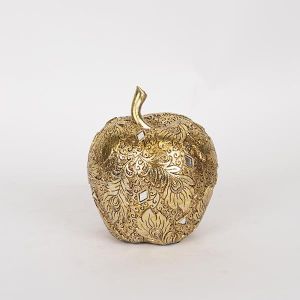 ДЕКОРАТИВНА ЯБЪЛКА, ЗЛАТЕН,14.5x14x16.5см