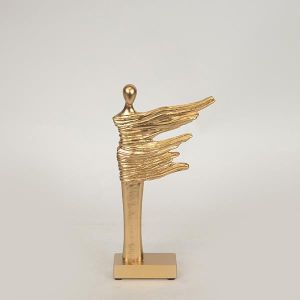 ДЕКОРАЦИЯ ЗА МАСА, ПОЛИЗЕРИН, ЖЕНСКА ФИГУРА, ЗЛАТО, 12.3x3.8x23cm