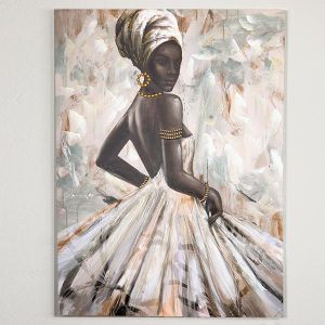 КАРТИНА НА ПЛАТНО, ГРЪБ НА АФРИКАНСКА ЖЕНА, 90x2,5x120cm