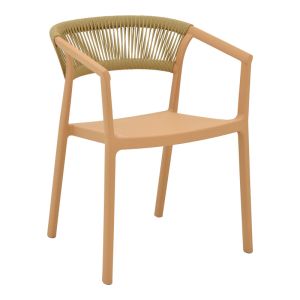 Кресло Sillia стифиращ се pp cappuccino абажур с бежов ратан 55x52x74.5cm