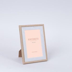 НАСТОЛНА РАМКА ЗА СНИМКИ, ПЛАСТМАСОВА, БЯЛО-СВЕТЛО КАФЯВО, 10x15см