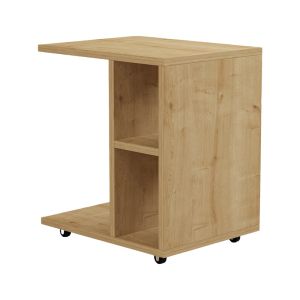 Помощна масичка Tamy на колела в цвят дъб 45x35x50см