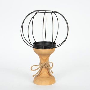 СВЕЩНИК, ДЪРВЕН, КАФЯВ, 20,5x20,5x32см