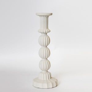 СВЕЩНИК, КЕРАМИКА, ЕКРЮ, 1 ПОЗИЦИЯ, 13.5x13.5x37.5cm