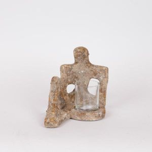 СВЕЩНИК, ПОЛИЗЕРИН, КАФЯВ, 24x16.5x20cm