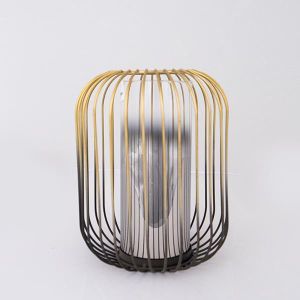 СВЕЩНИК, СЪС СРЕБРИСТ СТЪКЛОМЕТАЛ, ЗЛАТНО И ЧЕРНО, 1 ПОЗИЦИЯ, 20x26см