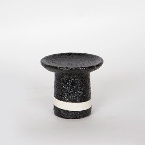 СВЕЩНИК, ЧЕРНО-БЯЛ, 1 ПОЗИЦИЯ, 12x12x10.5cm