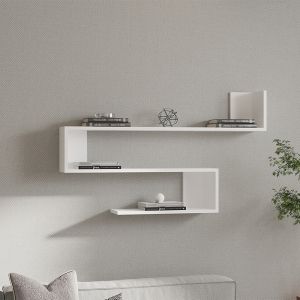 Стенен рафт Zeta в бял нюанс 120x20x71см
