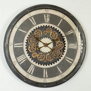 СТЕНЕН ЧАСОВНИК, PL, СЪС ЗЪБОВЕНЕ, АНТИЧЕН, КАФЯВО-БЕЖОВ, 76x76x8,5см