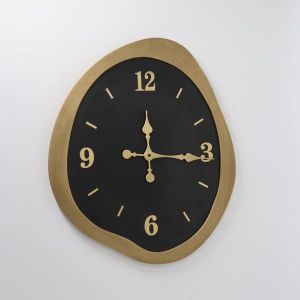 СТЕНЕН ЧАСОВНИК, МЕТАЛ, ЧЕРНО-ЗЛАТО, 50X60X2.5см