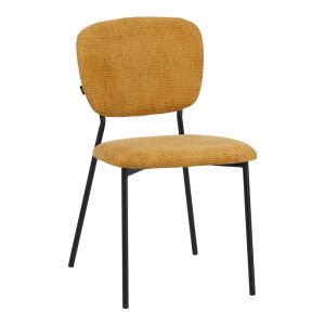 Стол Cathair букле плат в цвят тампа с черни метални крака 48x53x82см
