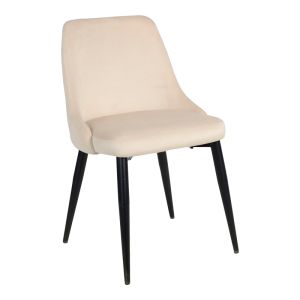 Стол Zedna Serenity бежово кадифе с черни метални крака 51x58x84см
