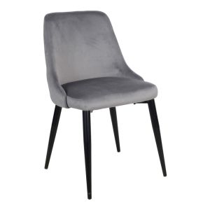 Стол Zedna Serenity сиво кадифе с черни метални крака 51x58x84см