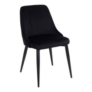 Стол Zedna Serenity черно кадифе с черни метални крака 51x58x84см