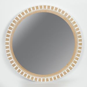 ОГЛЕДАЛО, ДЪРВЕНО, КАФЯВО, 60.5x3x60.5см