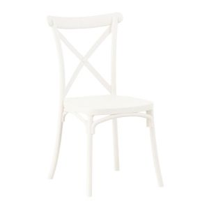 ГРАДИНСКИ СТОЛ CROSS FYLIANNA FL66 ИЗРАБОТЕН ОТ ПОЛИПРОПИЛЕН (PP) БЯЛ ЦВЯТ 42X48X90СМ
